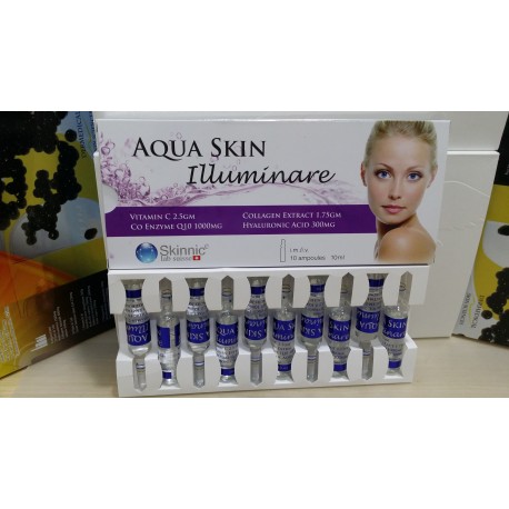 Have one to sell? Sell it yourself Details about  Aqua Skin Illuminare Vitamin C 2.5gm, Collgen 1.75g, Co Q10 1000mg, HA 300mg